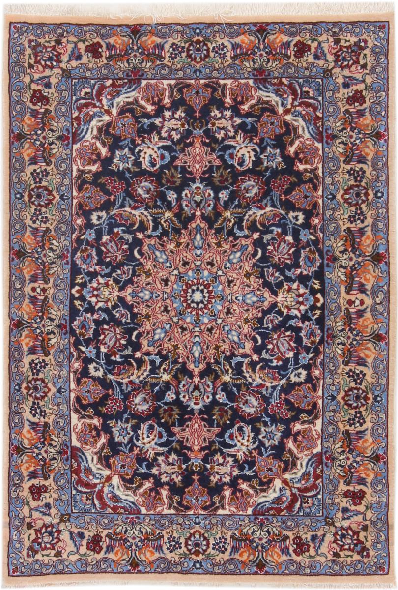 Perserteppich Isfahan Seidenkette 100x70 100x70, Perserteppich Handgeknüpft