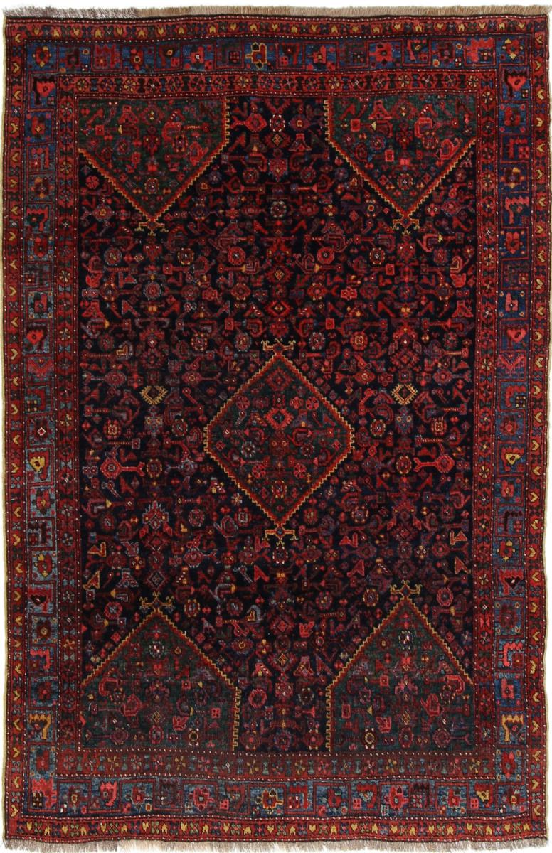 Persian Rug Bidjar Antique 6'6"x4'6" 6'6"x4'6", Persian Rug Knotted by hand