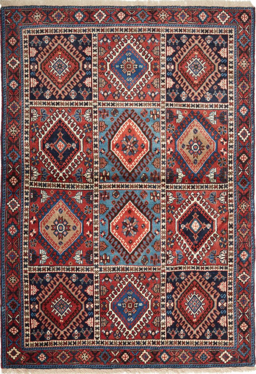  ペルシャ絨毯 ヤラメー 4'11"x3'5" 4'11"x3'5",  ペルシャ絨毯 手織り