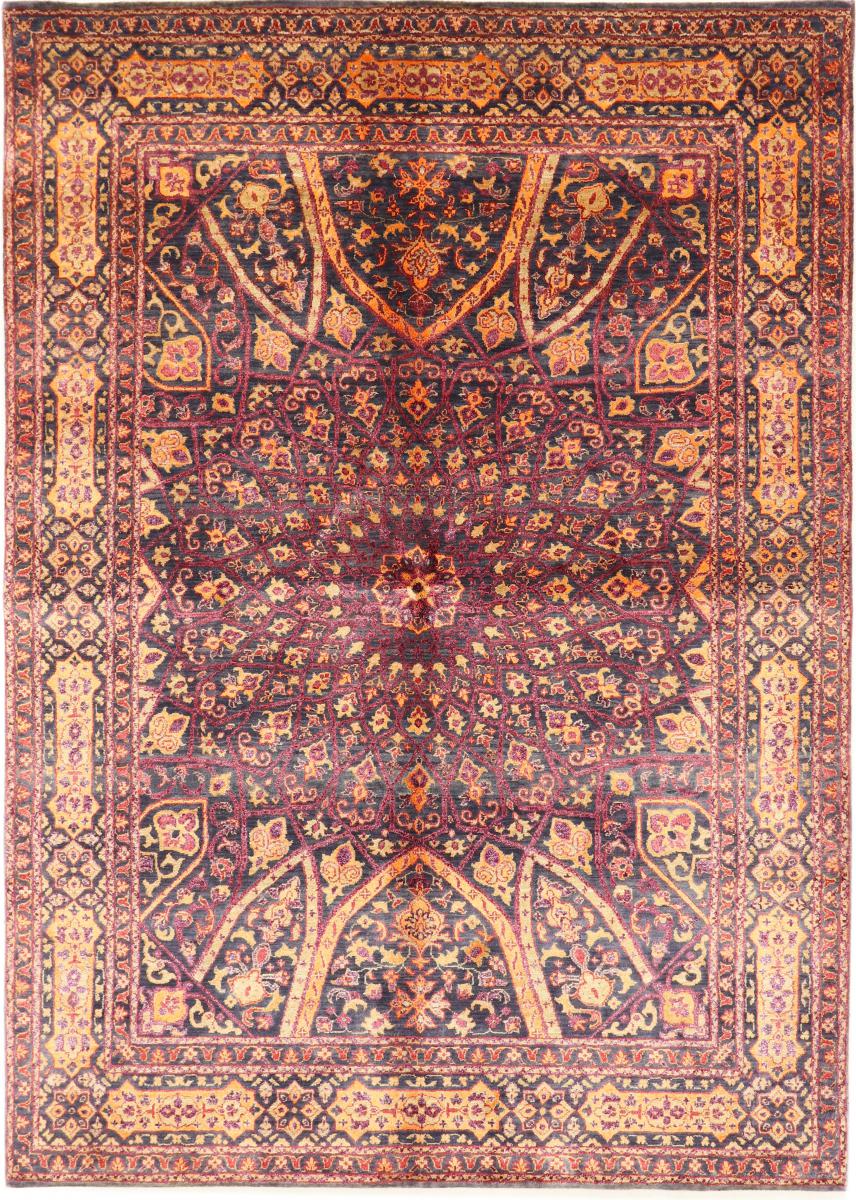 Indo rug Sadraa 7'10"x5'7" 7'10"x5'7", Persian Rug Knotted by hand