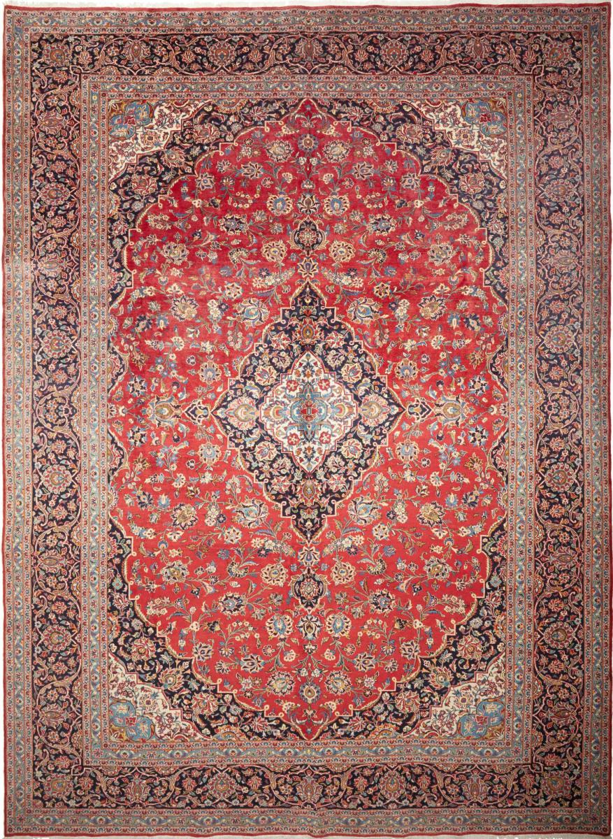 Persialainen matto Keshan 13'7"x9'10" 13'7"x9'10", Persialainen matto Solmittu käsin