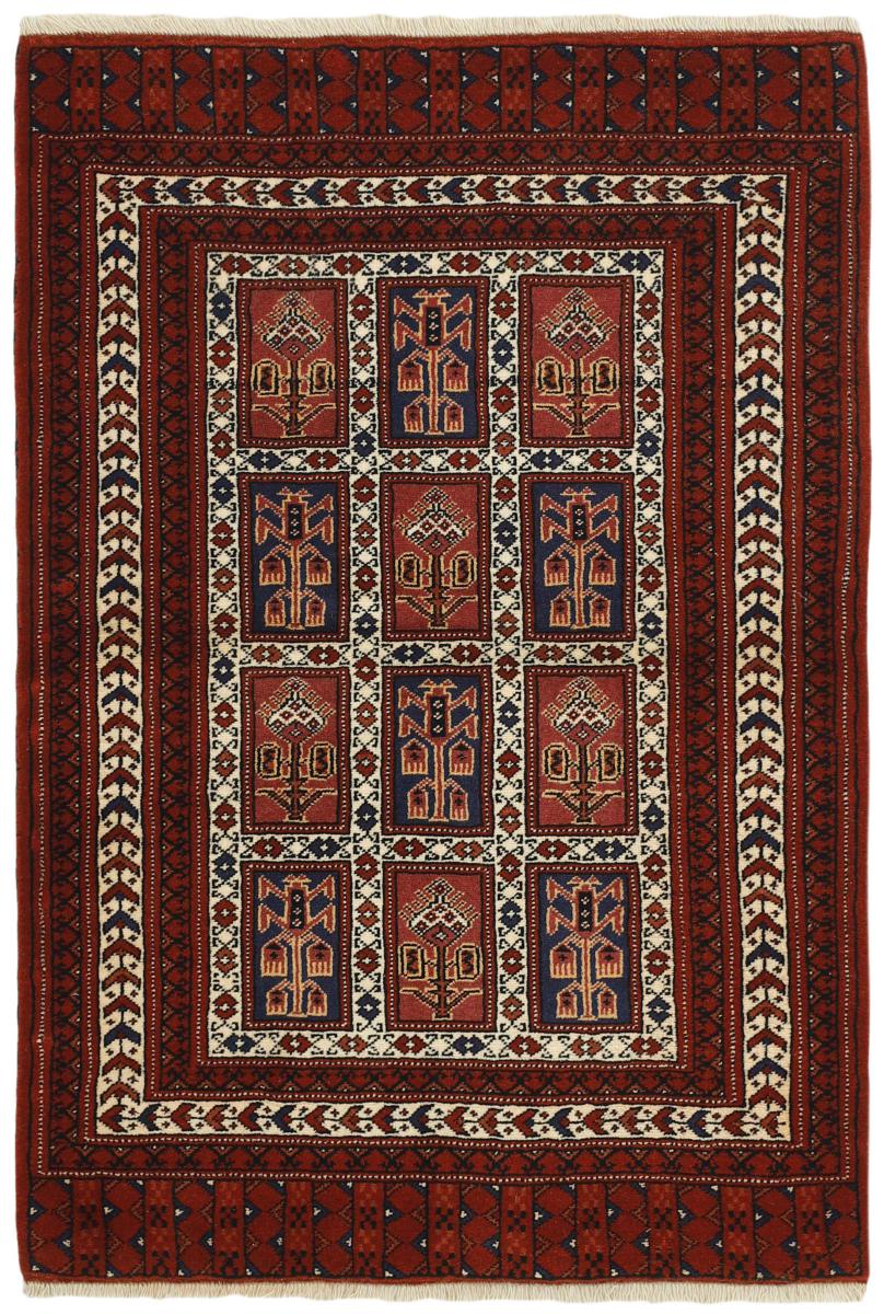 Περσικό χαλί Turkaman 123x83 123x83, Περσικό χαλί Οι κόμποι έγιναν με το χέρι