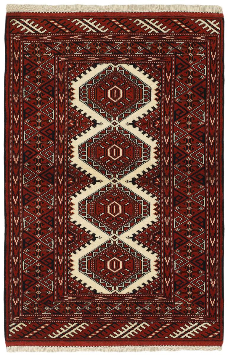 Perzisch tapijt Turkaman 4'2"x2'7" 4'2"x2'7", Perzisch tapijt Handgeknoopte