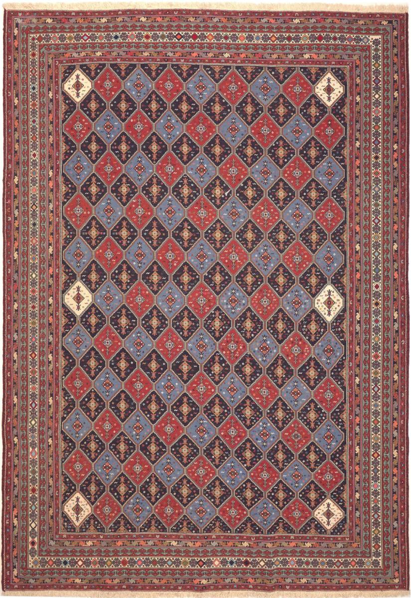 Persian Rug Kilim Fars 9'7"x6'8" 9'7"x6'8", Persian Rug Woven by hand