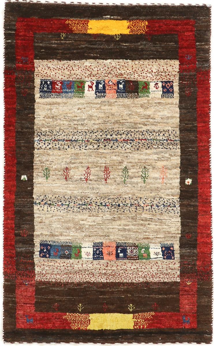 Persian Rug Persian Gabbeh Loribaft Nature 3'2"x1'11" 3'2"x1'11", Persian Rug Knotted by hand