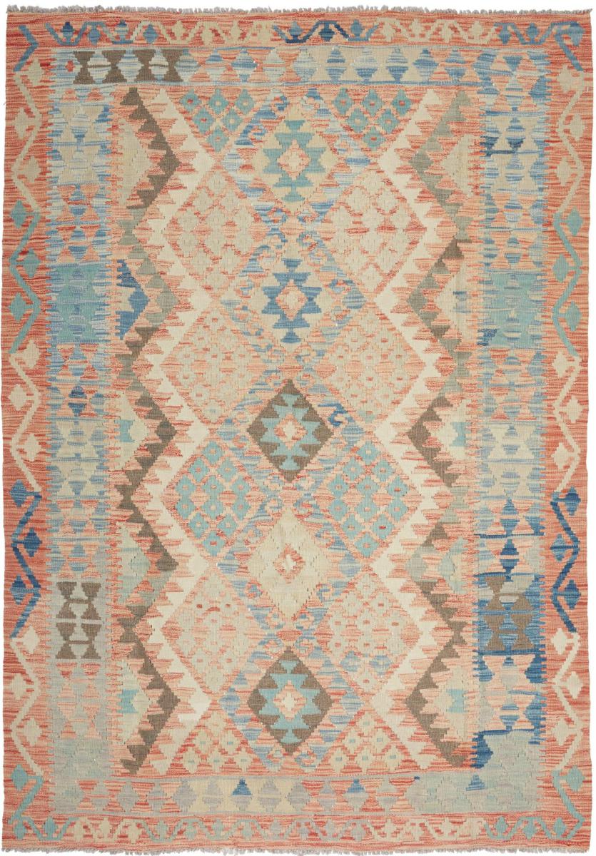 Afghan rug Kilim Afghan 7'1"x5'1" 7'1"x5'1", Persian Rug Woven by hand