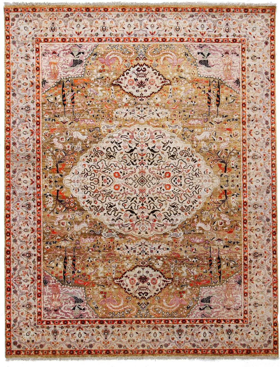 Indo rug Sadraa 10'3"x7'11" 10'3"x7'11", Persian Rug Knotted by hand
