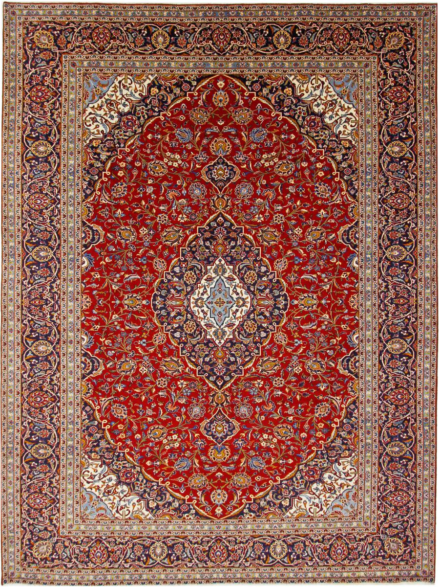 Persian Rug Keshan 13'0"x9'8" 13'0"x9'8", Persian Rug Knotted by hand