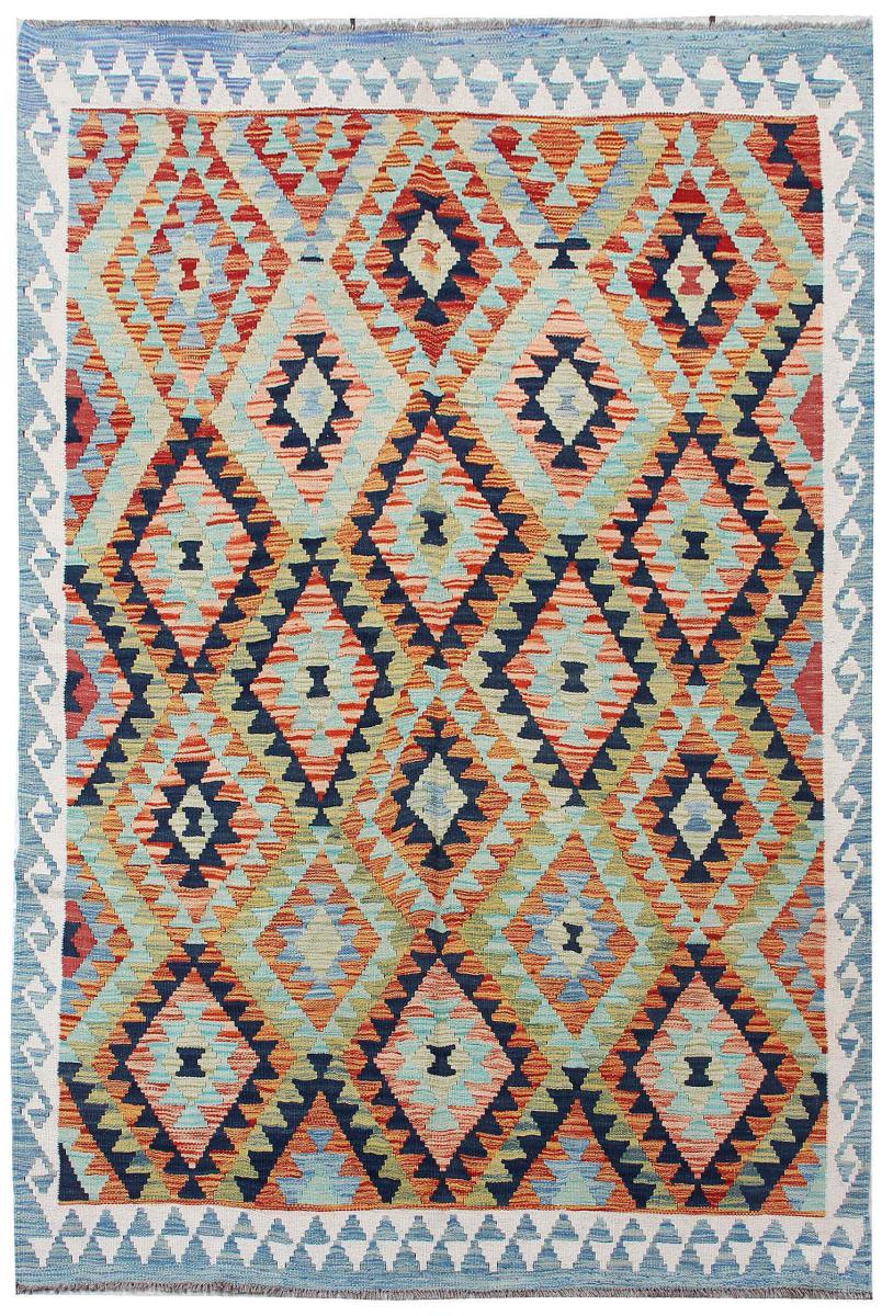 Afghan rug Kilim Afghan 7'0"x5'4" 7'0"x5'4", Persian Rug Woven by hand