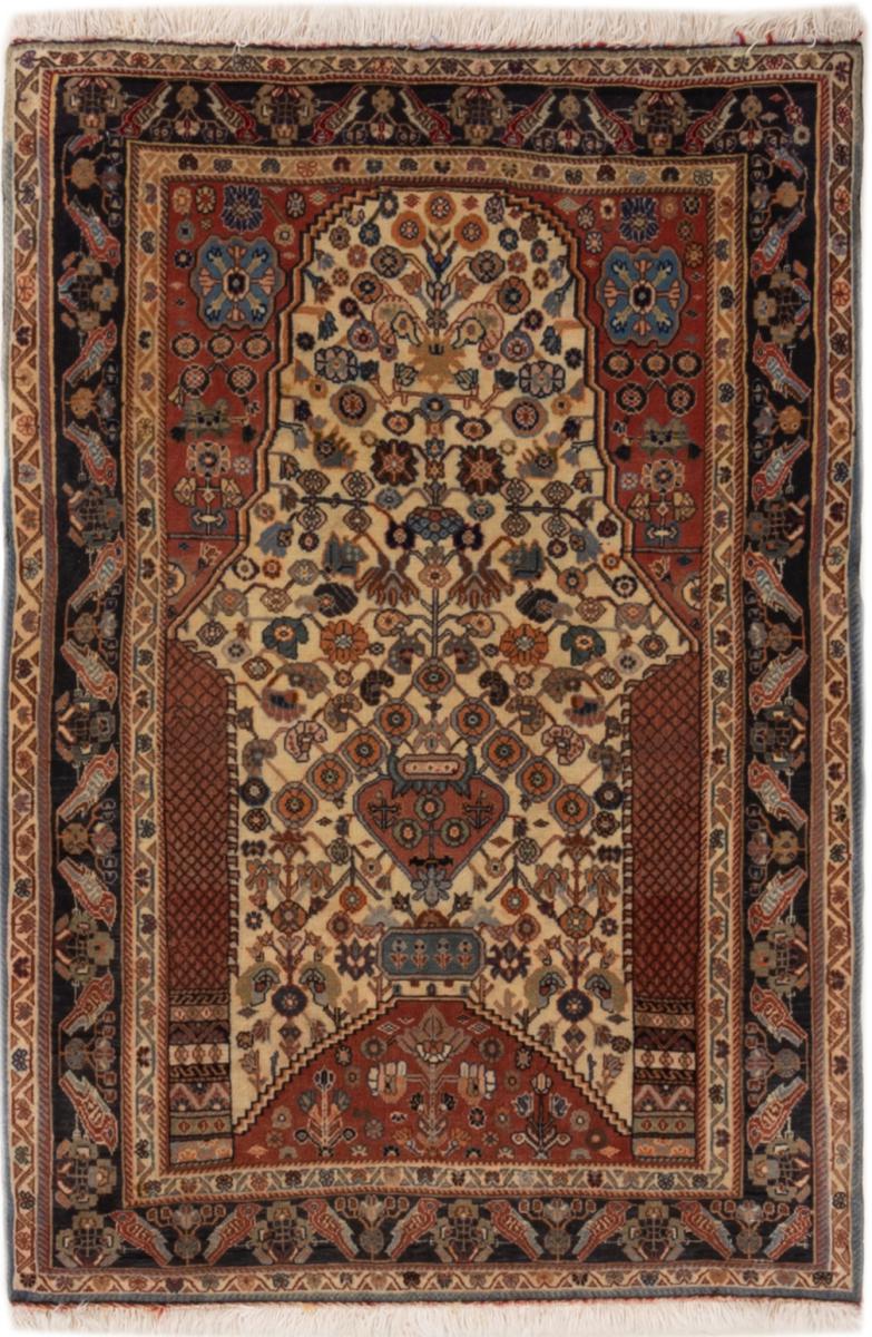 Persian Rug Ghashghai 3'11"x3'0" 3'11"x3'0", Persian Rug Knotted by hand