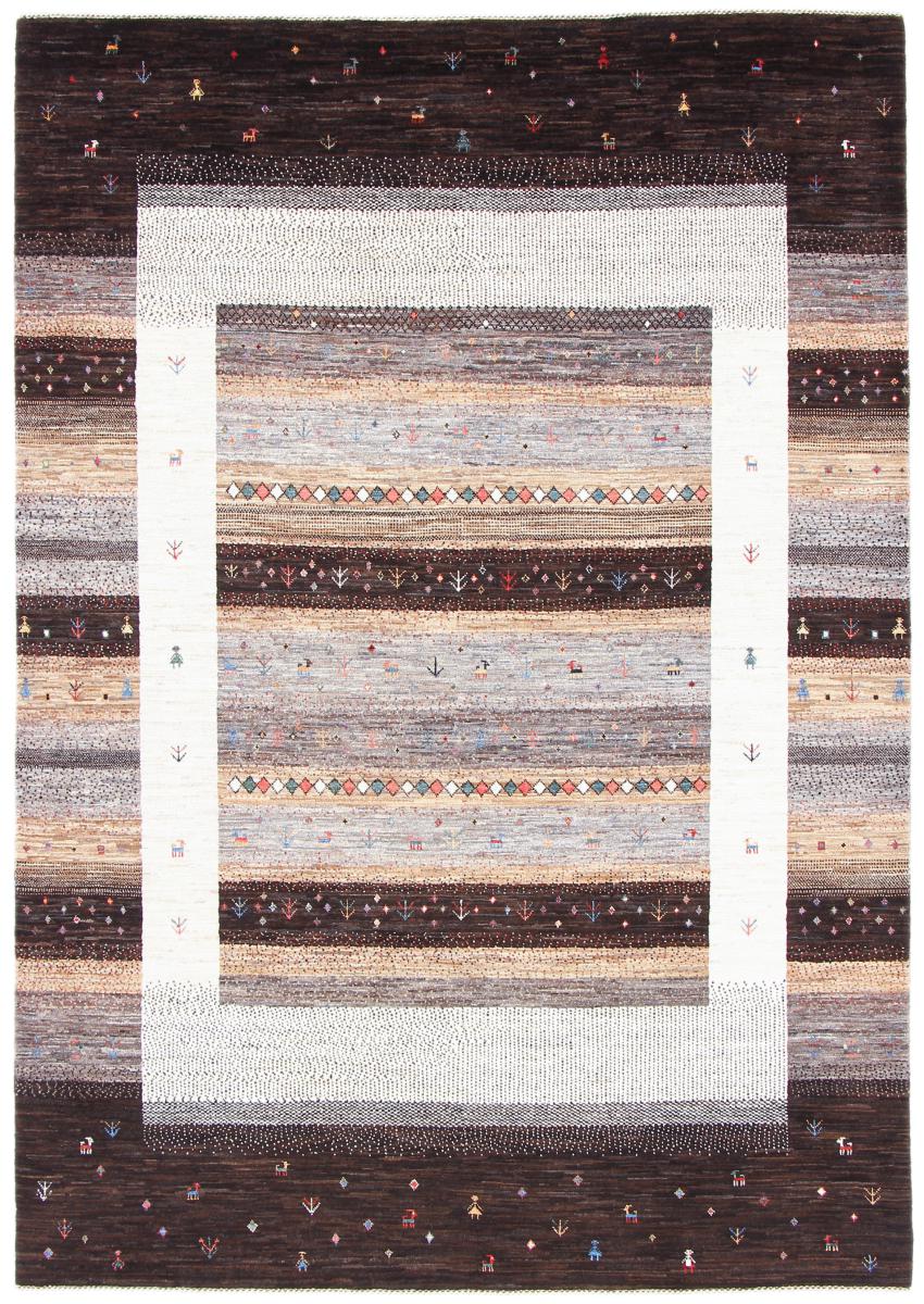 Tapis persan Persan Gabbeh Loribaft Nowbaft 250x174 250x174, Tapis persan Noué à la main