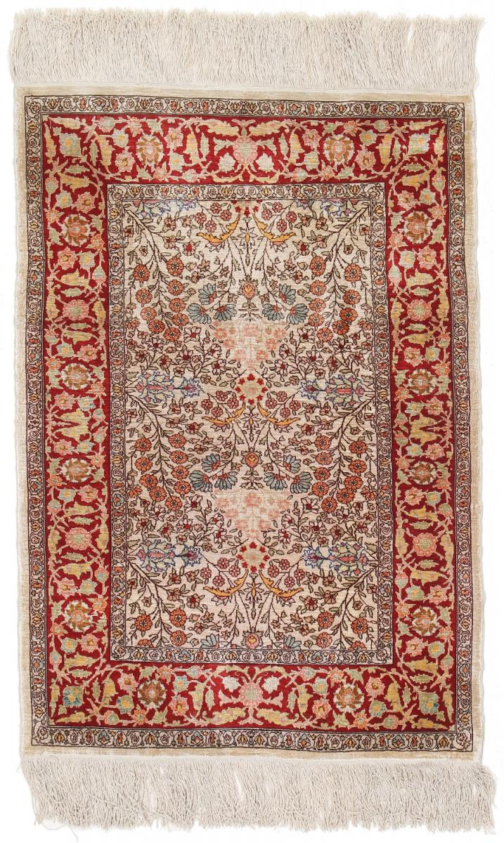  Hereke Silk 96x64 96x64, Persian Rug Knotted by hand