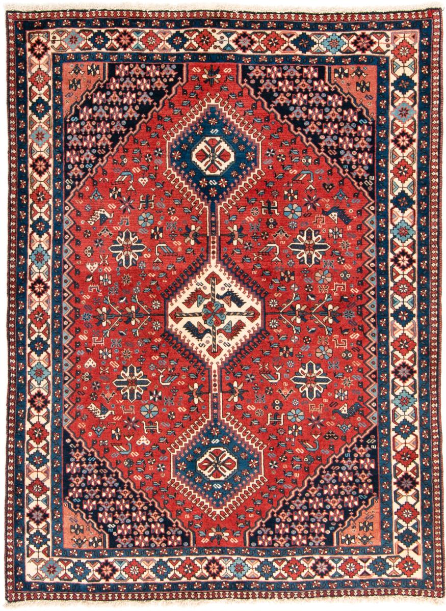 Persian Rug Yalameh 6'5"x4'9" 6'5"x4'9", Persian Rug Knotted by hand