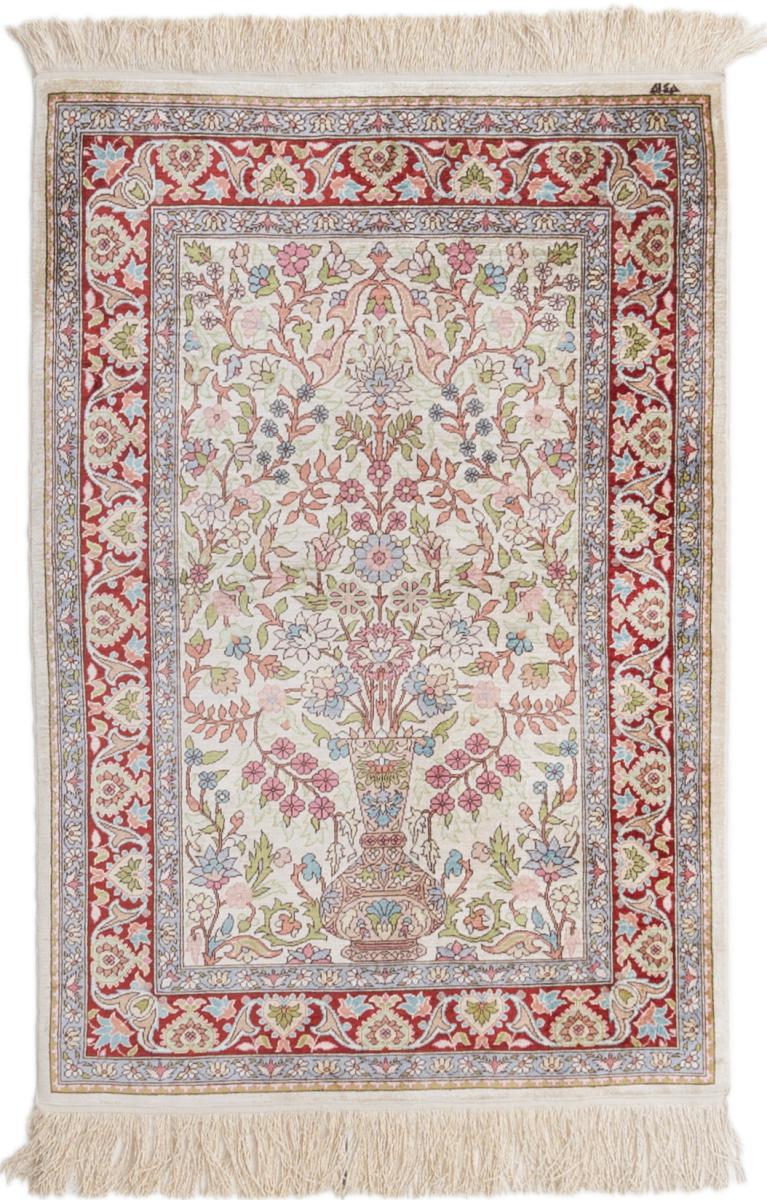 Persian Rug Herike Silk Warp 93x63 93x63, Persian Rug Knotted by hand