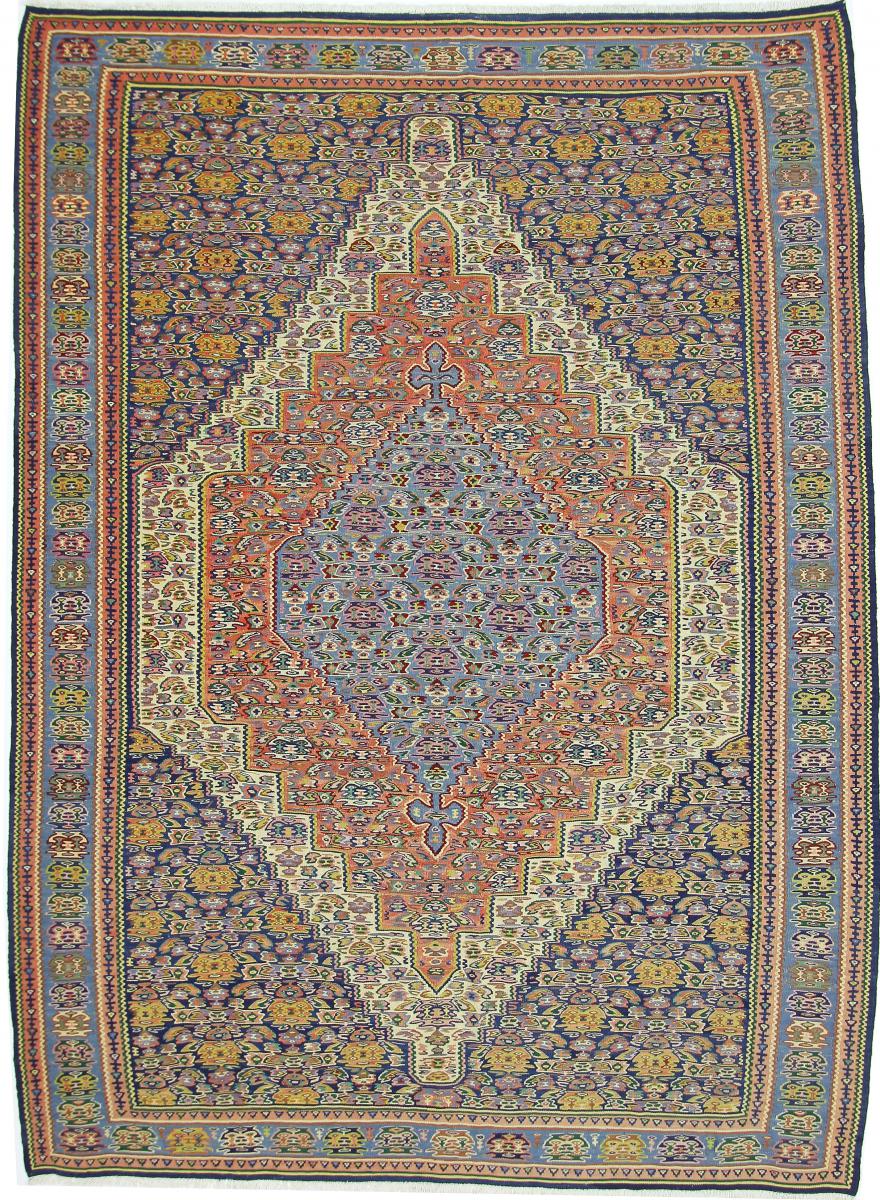Persian Rug Kilim Senneh 9'4"x6'10" 9'4"x6'10", Persian Rug Knotted by hand
