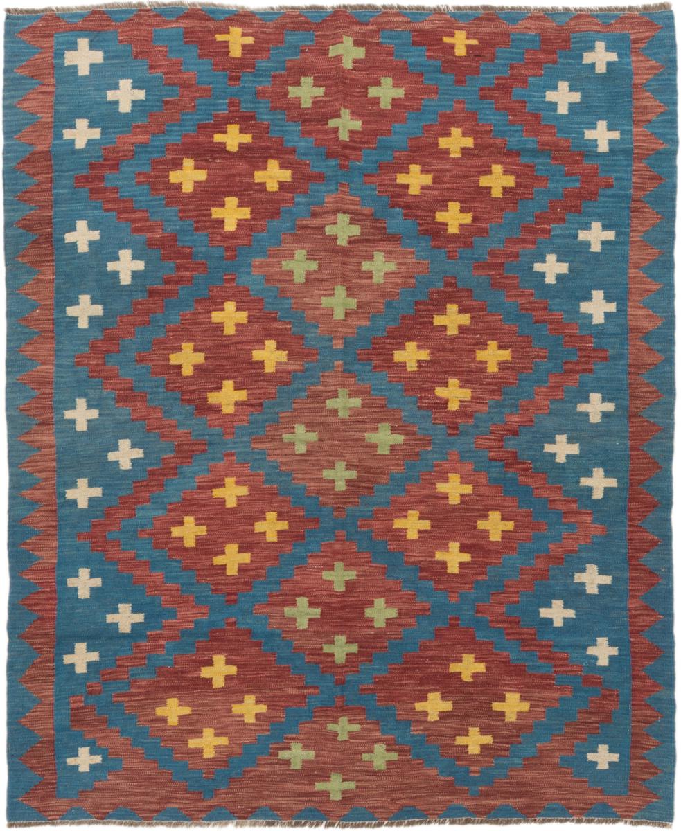 Afghan rug Kilim Afghan 6'2"x5'3" 6'2"x5'3", Persian Rug Woven by hand