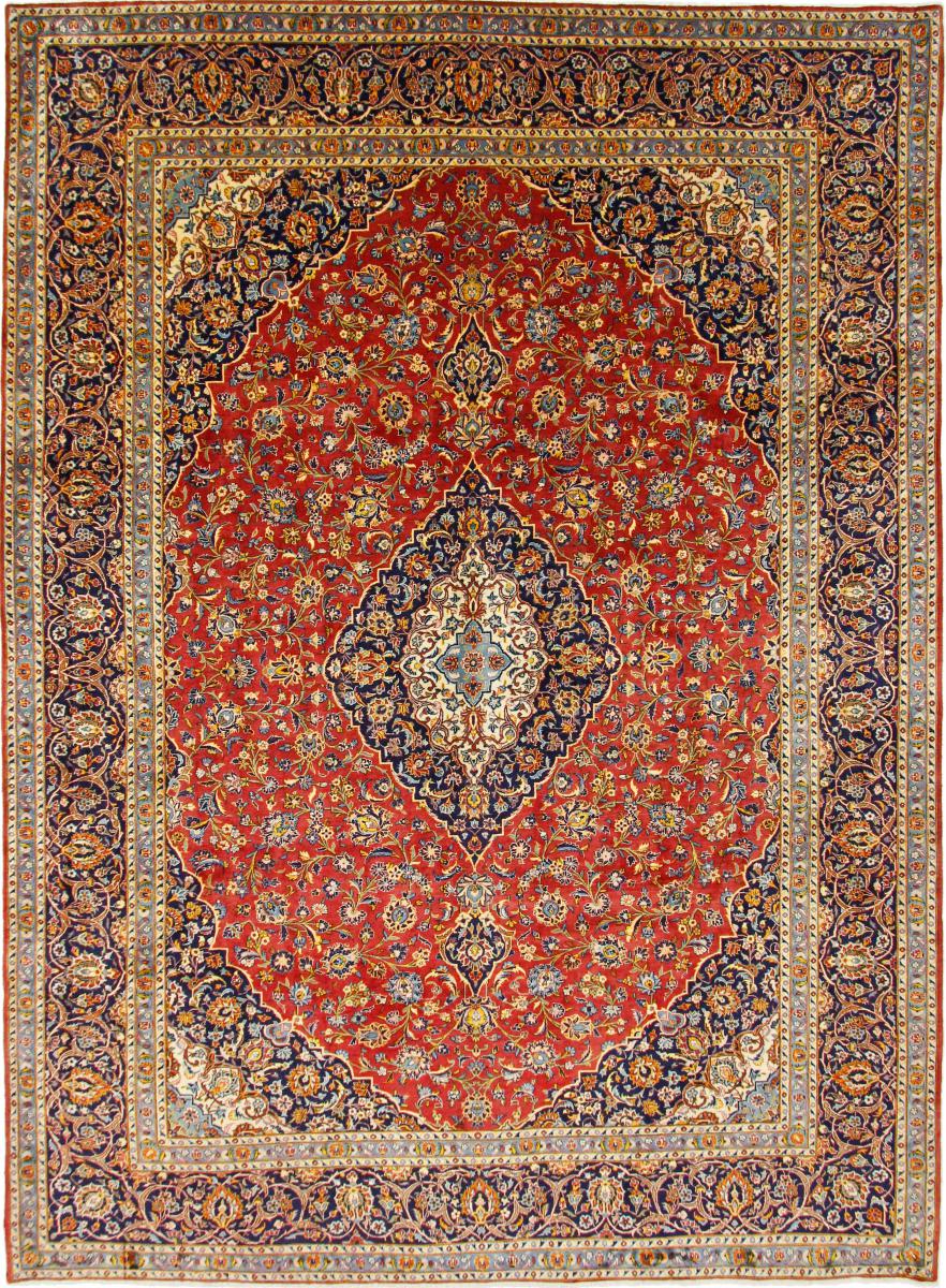 Persian Rug Keshan Kork 13'7"x9'10" 13'7"x9'10", Persian Rug Knotted by hand