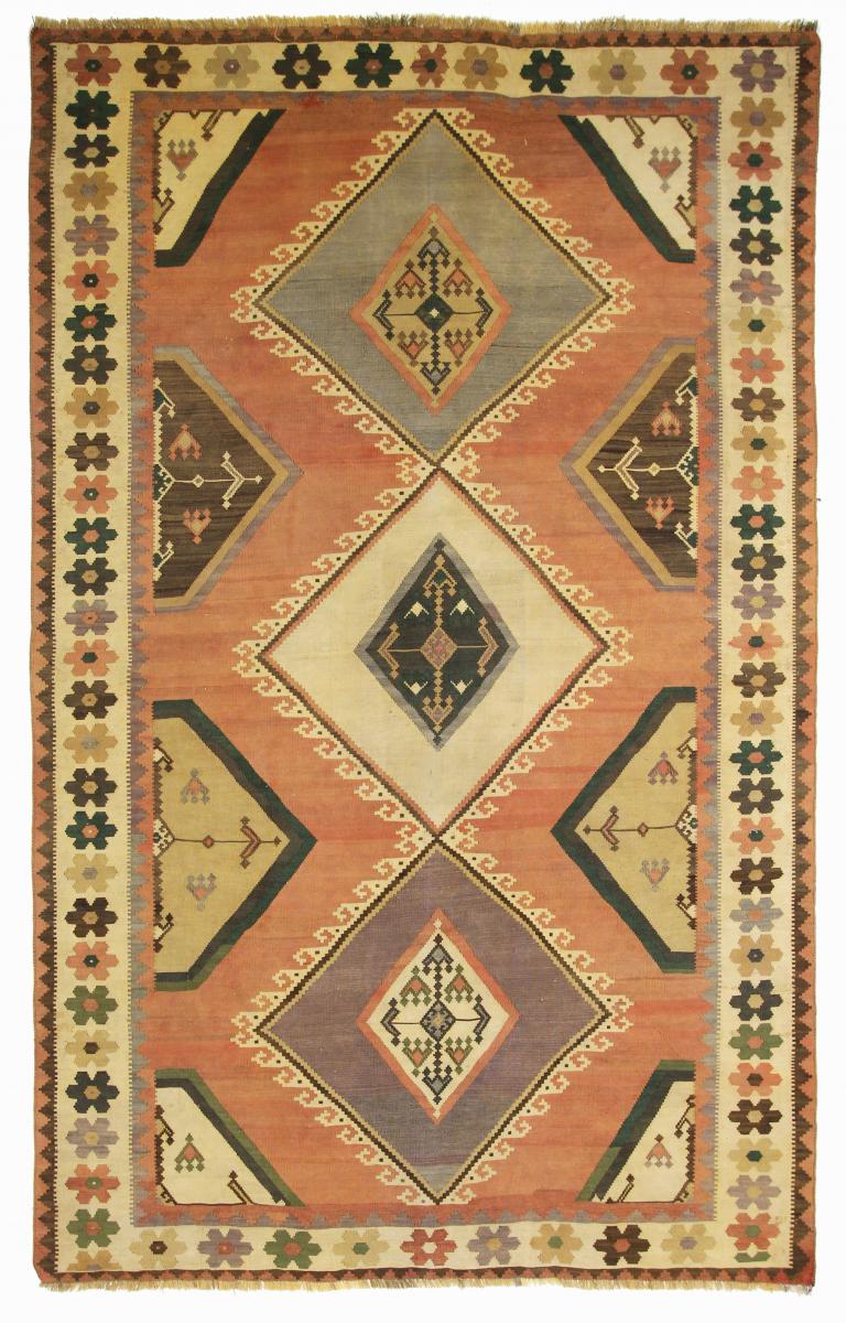 Persian Rug Kilim Fars Old Style 8'11"x5'8" 8'11"x5'8", Persian Rug Woven by hand