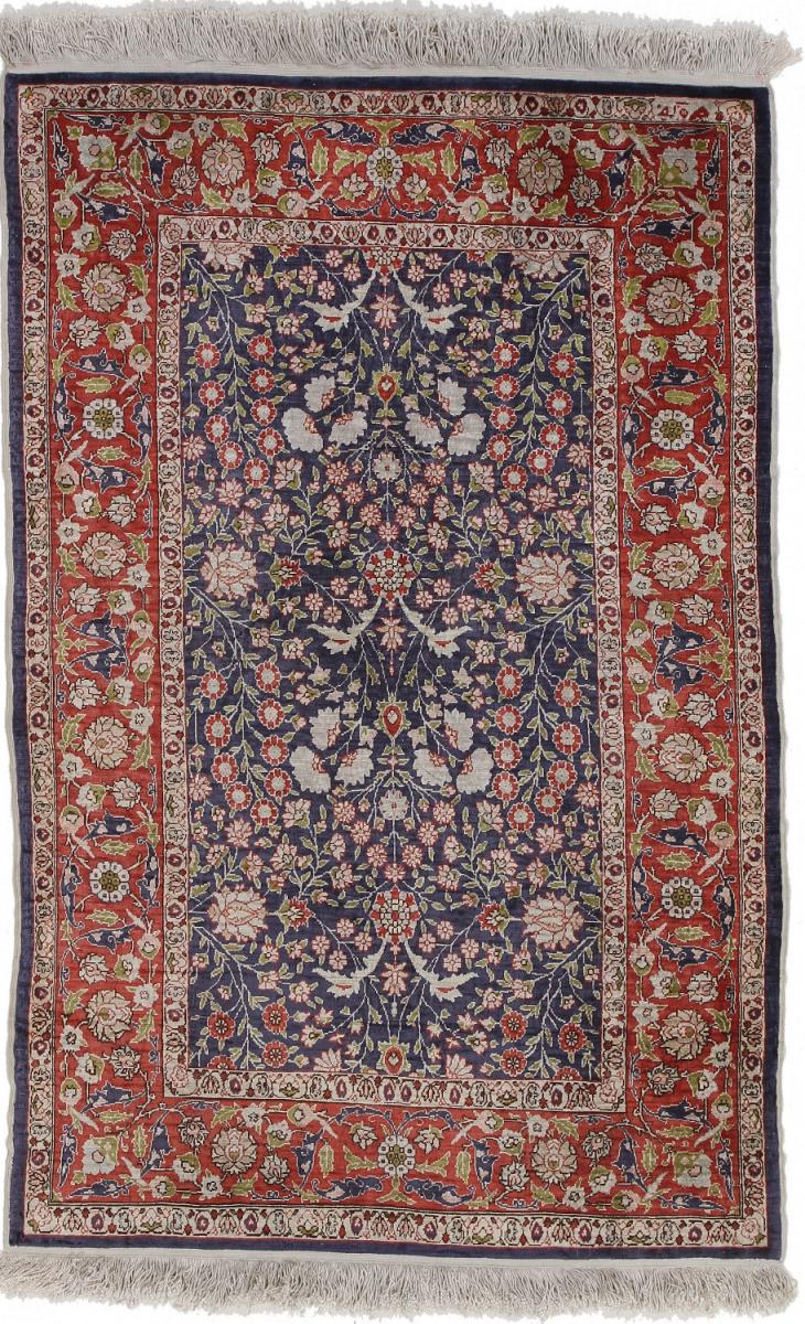  Hereke Silk 3'3"x2'2" 3'3"x2'2", Persian Rug Knotted by hand