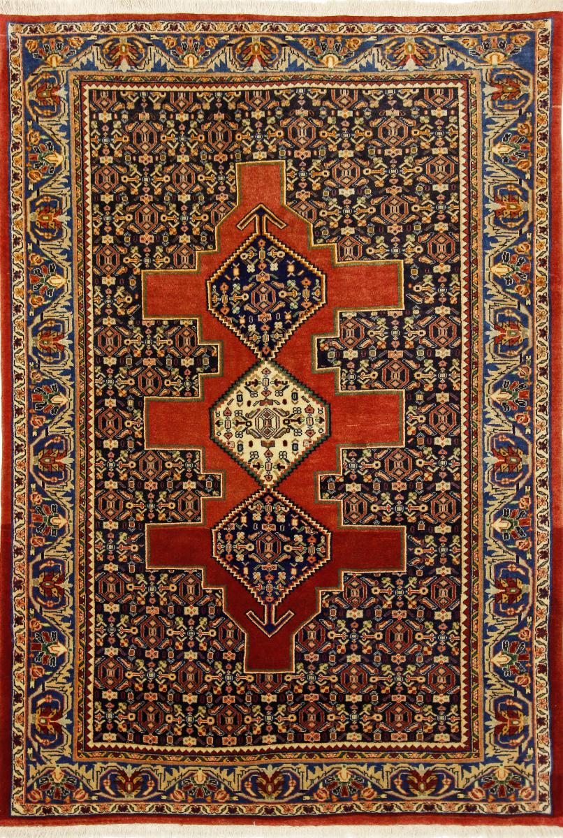 Persian Rug Senneh 6'6"x4'6" 6'6"x4'6", Persian Rug Knotted by hand