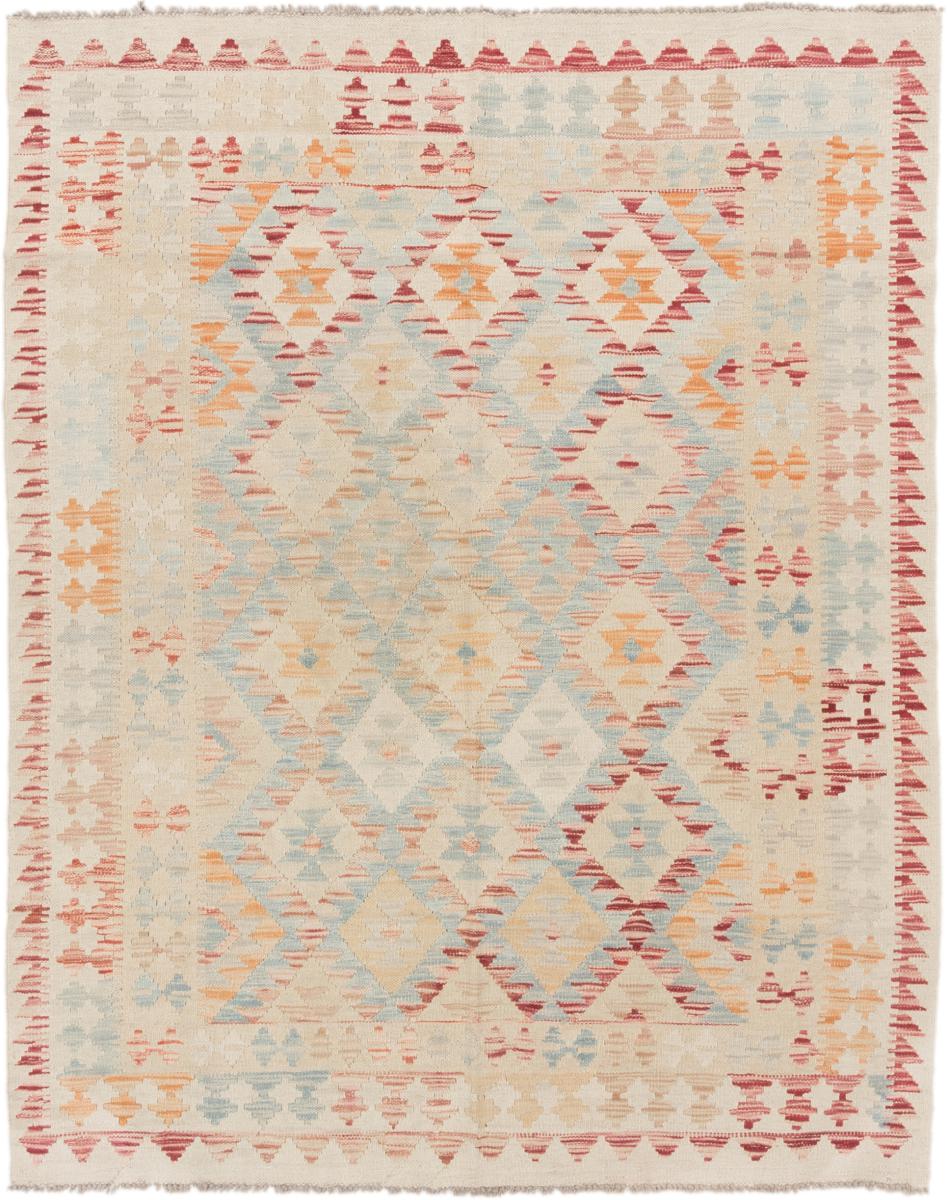 Afghan rug Kilim Afghan 6'4"x5'1" 6'4"x5'1", Persian Rug Woven by hand