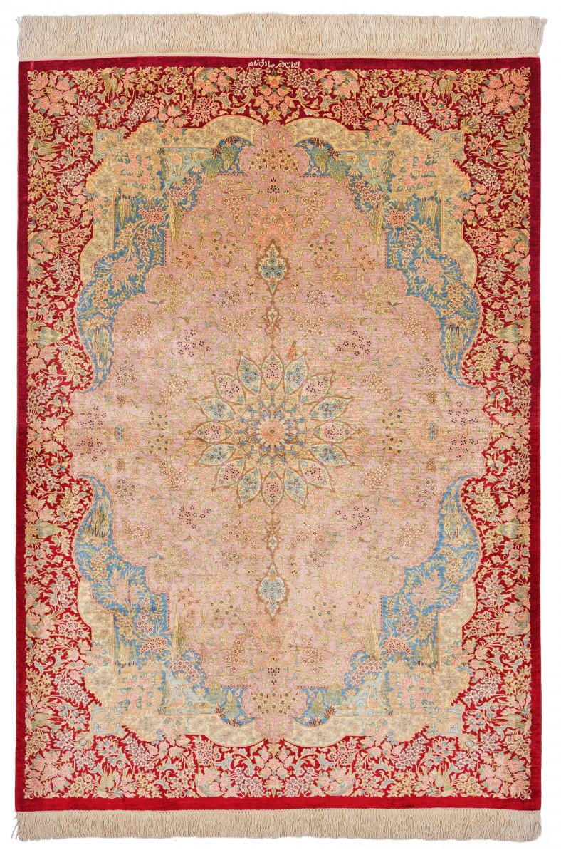 Perzisch tapijt Qum Zijde 147x104 147x104, Perzisch tapijt Handgeknoopte