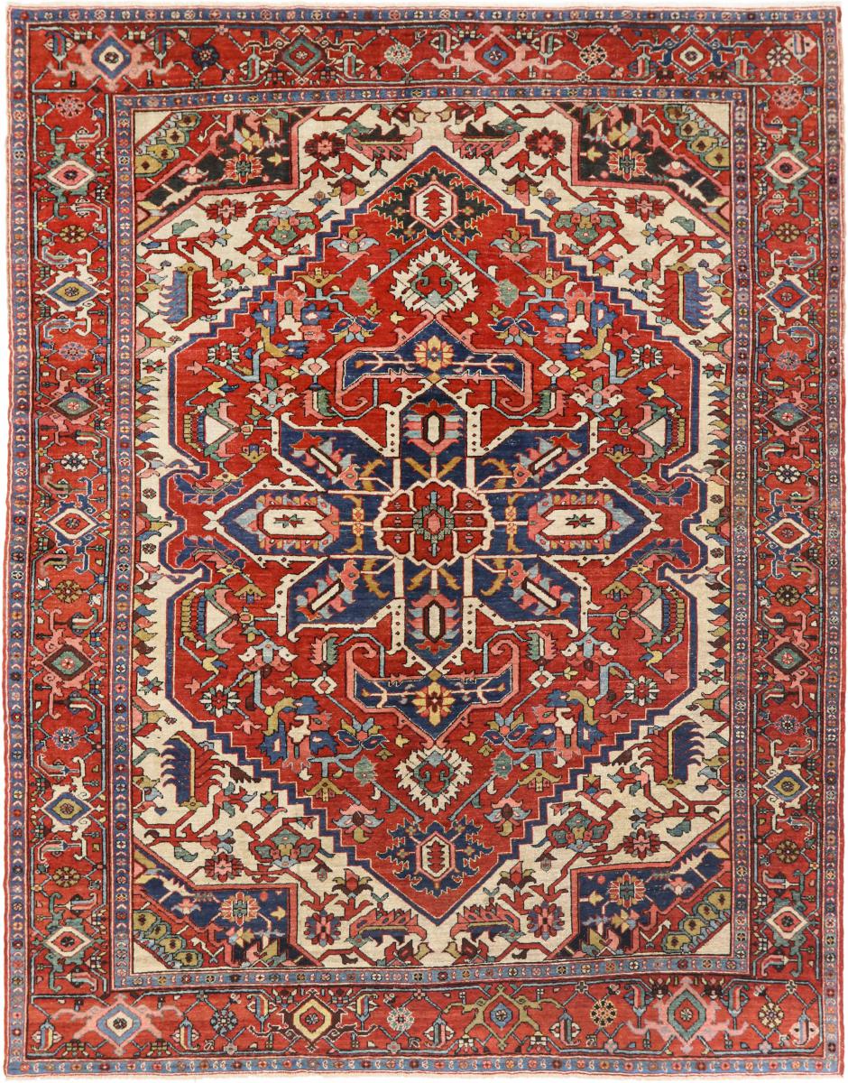 Tappeto persiano Heriz Antico Serapi 1880 390x314 390x314, Tappeto persiano Annodato a mano