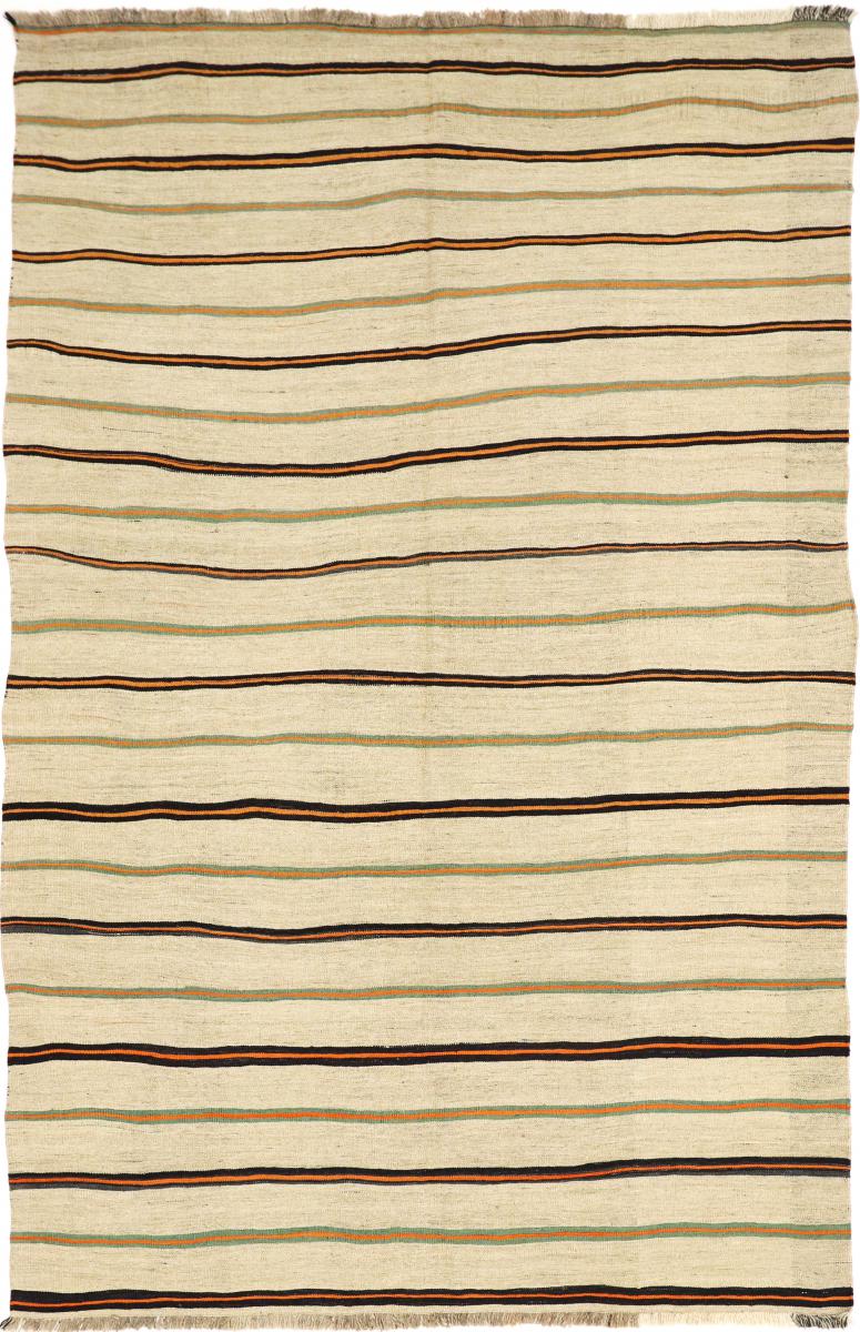 ペルシャ絨毯 キリム Fars アンティーク 9'7"x6'3" 9'7"x6'3",  ペルシャ絨毯 手織り