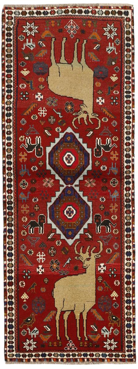 Persian Rug Ghashghai Old Figural 197x73 197x73, Persian Rug Knotted by hand