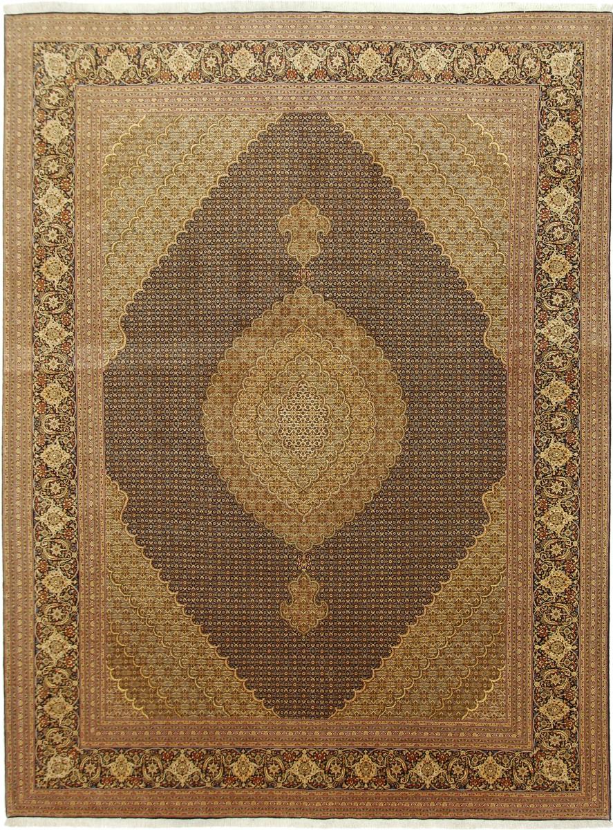 Persian Rug Tabriz 50Raj Mahi 13'1"x9'10" 13'1"x9'10", Persian Rug Knotted by hand
