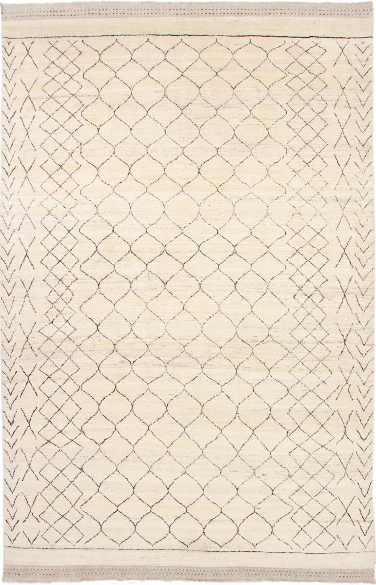アフガンカーペット Berber Maroccan 12'4"x7'10" 12'4"x7'10",  ペルシャ絨毯 手織り