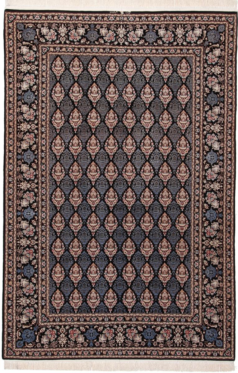 Persian Rug Isfahan Silk Warp 9'8"x6'6" 9'8"x6'6", Persian Rug Knotted by hand