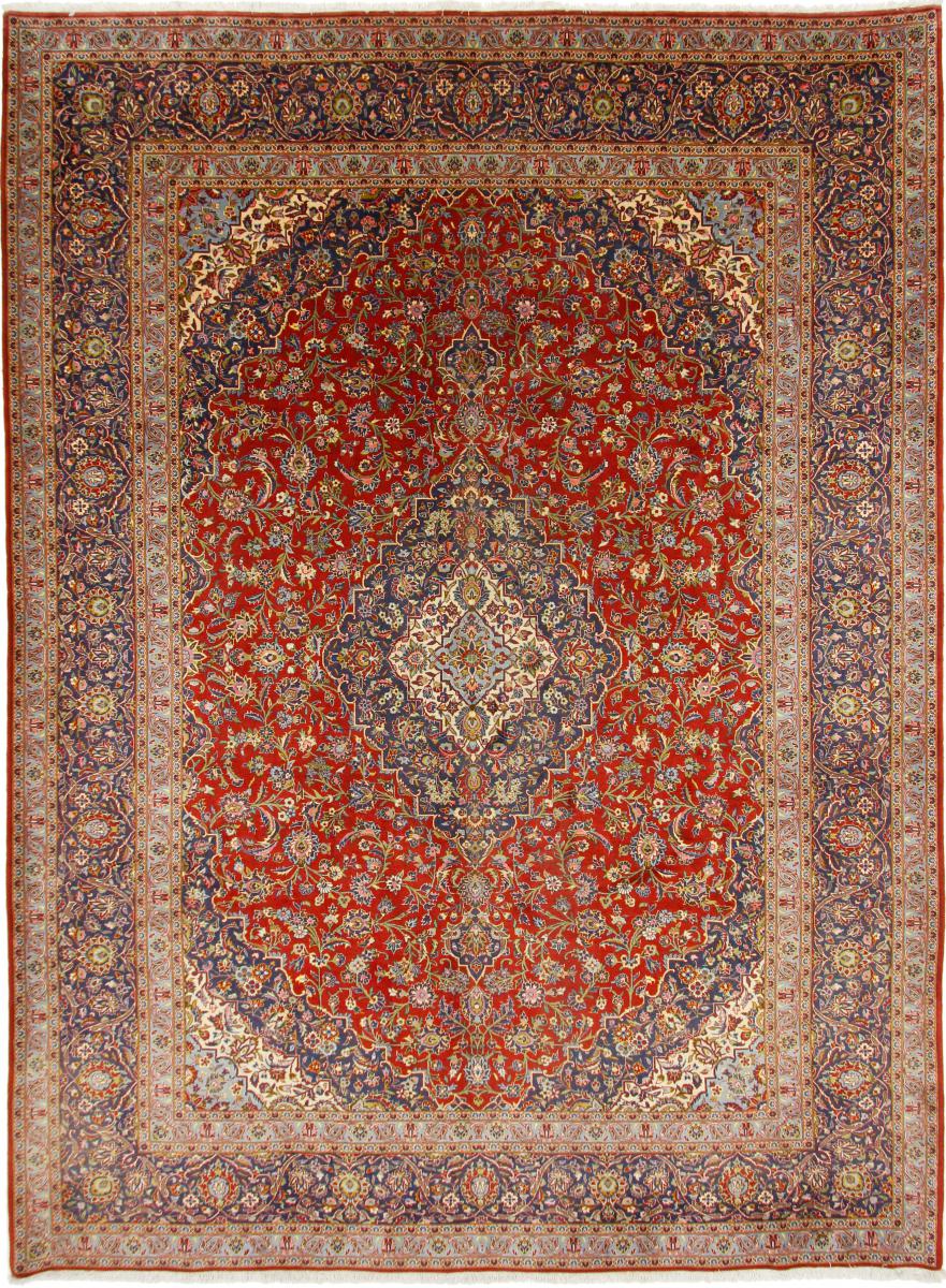 Persian Rug Keshan Kork 13'7"x10'0" 13'7"x10'0", Persian Rug Knotted by hand