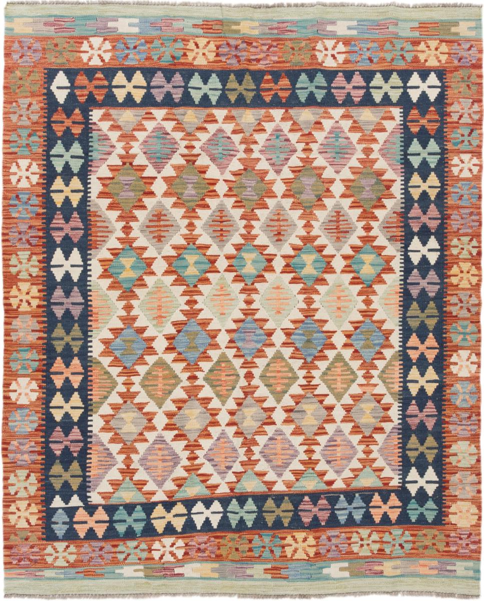 Afghan rug Kilim Afghan 6'2"x5'3" 6'2"x5'3", Persian Rug Woven by hand