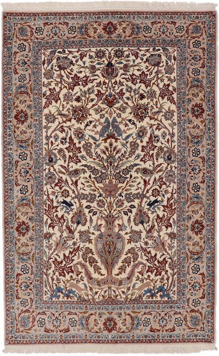 Persian Rug Isfahan Silk Warp 8'1"x5'3" 8'1"x5'3", Persian Rug Knotted by hand