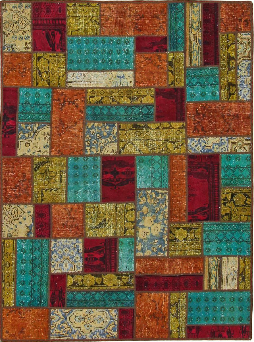 Persisk teppe Patchwork 199x150 199x150, Persisk teppe Knyttet for hånd