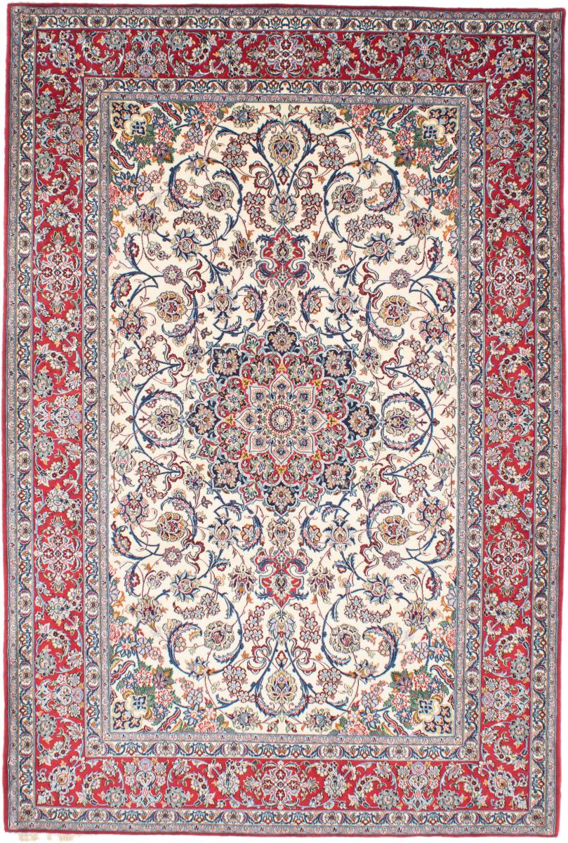 Persian Rug Isfahan Silk Warp 7'9"x5'4" 7'9"x5'4", Persian Rug Knotted by hand