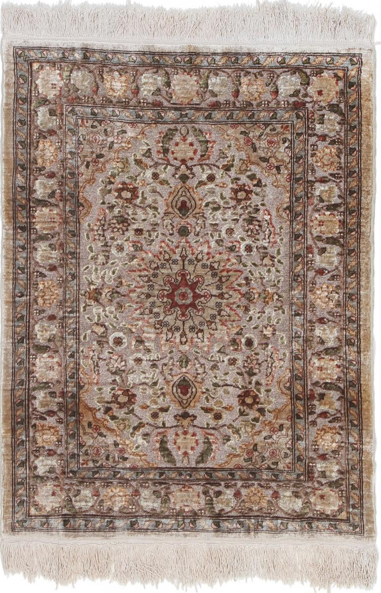  Hereke Silk 61x46 61x46, Persian Rug Knotted by hand