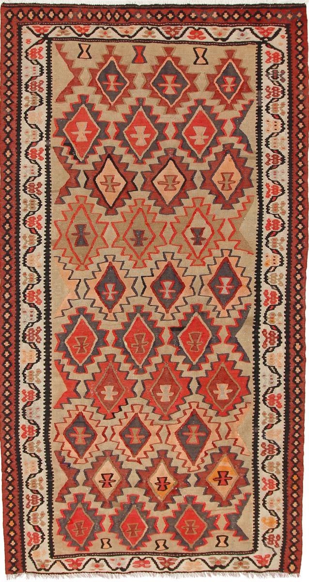  ペルシャ絨毯 キリム Fars Azerbaijan アンティーク 9'5"x5'1" 9'5"x5'1",  ペルシャ絨毯 手織り