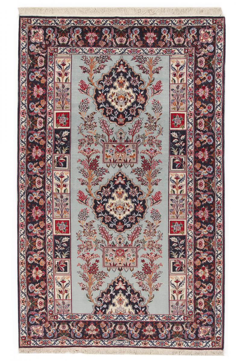 Perserteppich Isfahan Seidenkette 250x153 250x153, Perserteppich Handgeknüpft