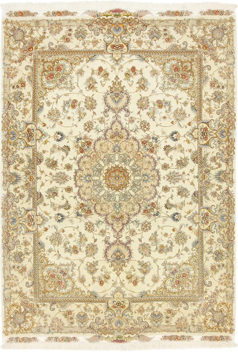 Tappeto persiano Tabriz 55Raj Ordito in Seta 220x149 220x149, Tappeto persiano Annodato a mano