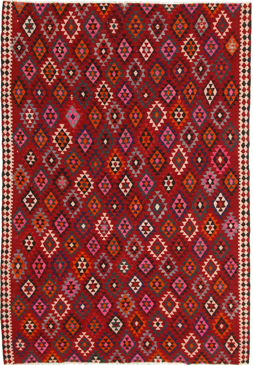 Tapis persan Kilim Fars Azerbaijan Antique 299x205 299x205, Tapis persan Tissé à la main