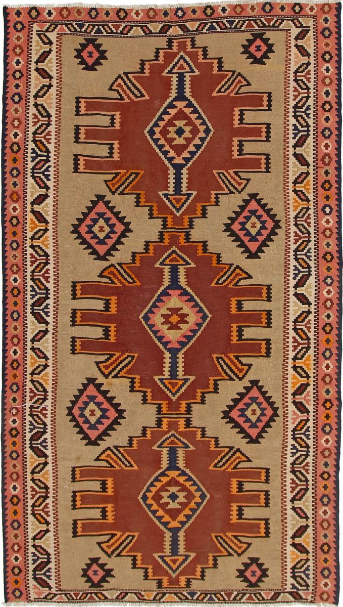 Alfombra persa Kilim Fars Azerbaijan Antiguo 271x153 271x153, Alfombra persa Tejido a mano