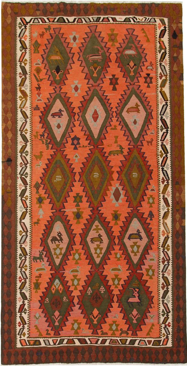 Perzisch tapijt Kilim Fars Azerbeidzjan Antiek 303x154 303x154, Perzisch tapijt Handgeweven