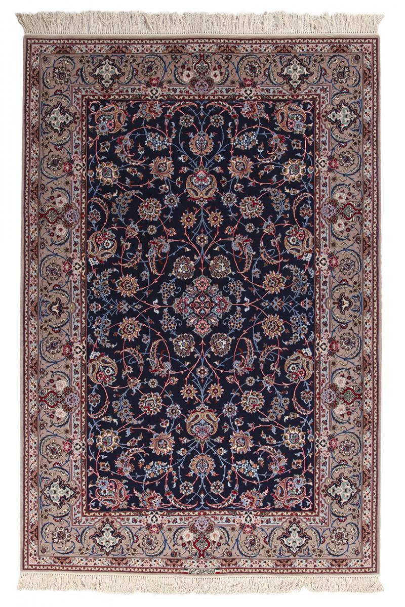 Tappeto persiano Isfahan Ordito in Seta 231x153 231x153, Tappeto persiano Annodato a mano