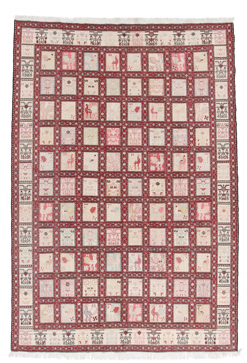 Tapete persa Kilim Fars Seda 9'7"x6'7" 9'7"x6'7", Tapete persa Tecido à mão