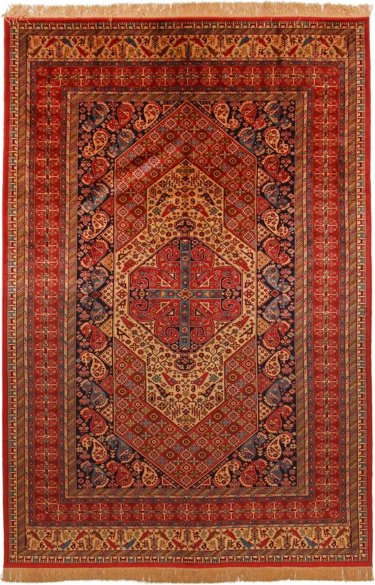 Tapis persan Mashhad Soie 297x196 297x196, Tapis persan Noué à la main