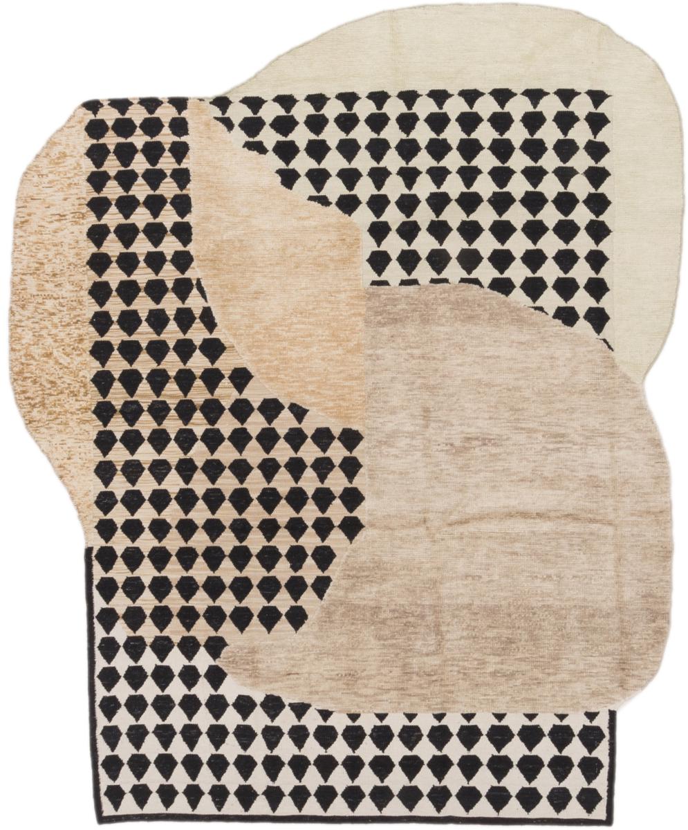 Afghan rug Kilim Berber Ela Design 3D 7'7"x6'5" 7'7"x6'5", Persian Rug Knotted by hand