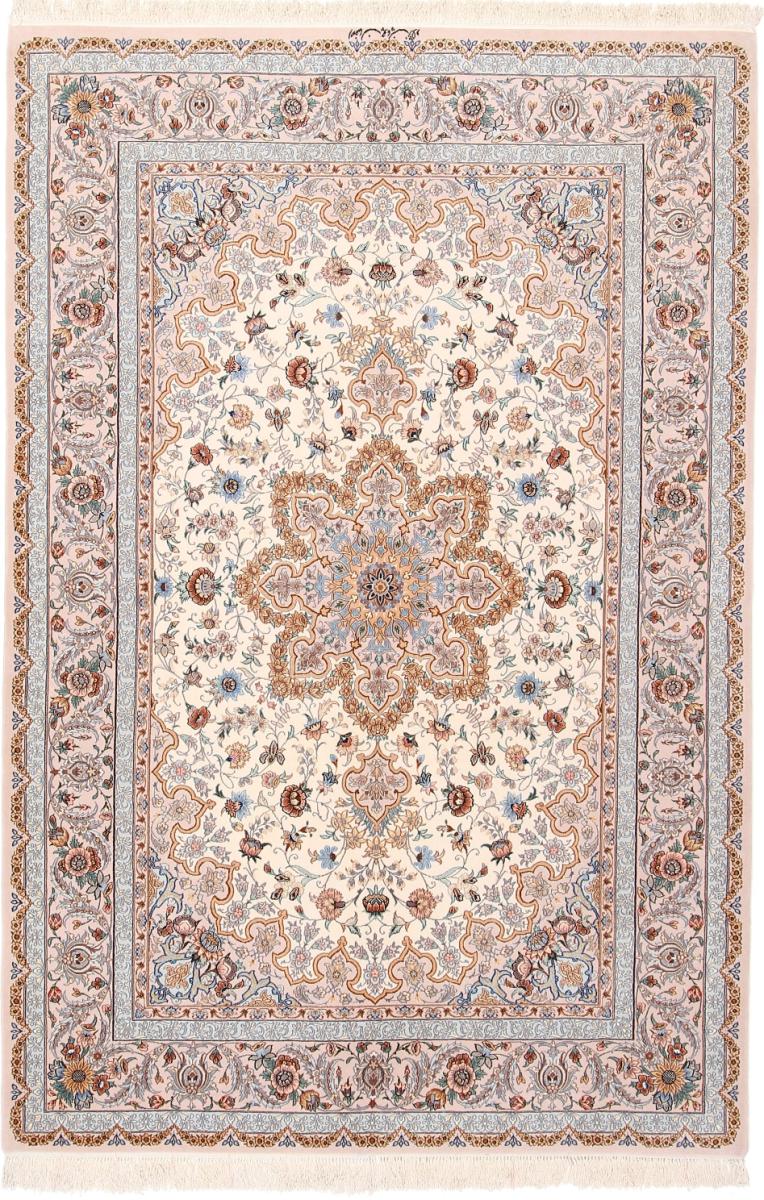 Perserteppich Isfahan Seidenkette 7'8"x5'2" 7'8"x5'2", Perserteppich Handgeknüpft