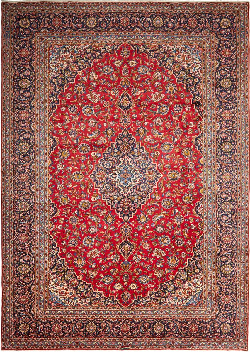  ペルシャ絨毯 カシャン 12'8"x8'11" 12'8"x8'11",  ペルシャ絨毯 手織り